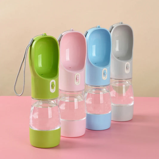 Portable Dog Water Bottle Dispenser 2 In 1 Pet Food And Water Feeder Outdoor Walking Hiking Drinking Bowls For Small Cats Dogs
