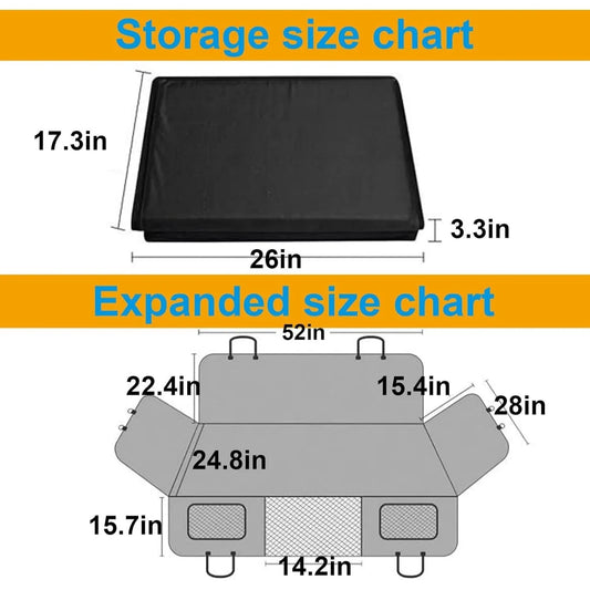 Pet Car Seat Cover for Large & Medium Dogs - Waterproof Hammock with Storage Pocket, Non-Slip Leather Bench Protector