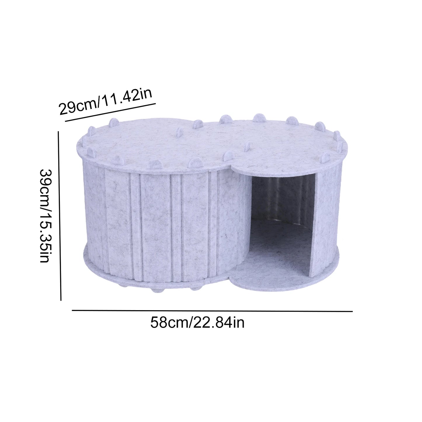 Cat Tunnel Bed Felt Peekaboo Cat Cave Semi-enclosed Foldable Pet House for Indoor Cats