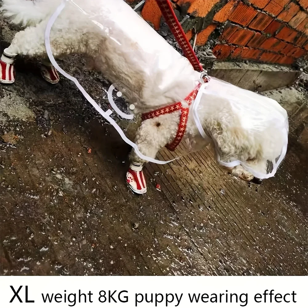 Transparent Waterproof Dog Raincoat, Raincoat for Small and Medium-Sized Dogs, Teddy and Bichon Frise Dog for Rainy Days Walking