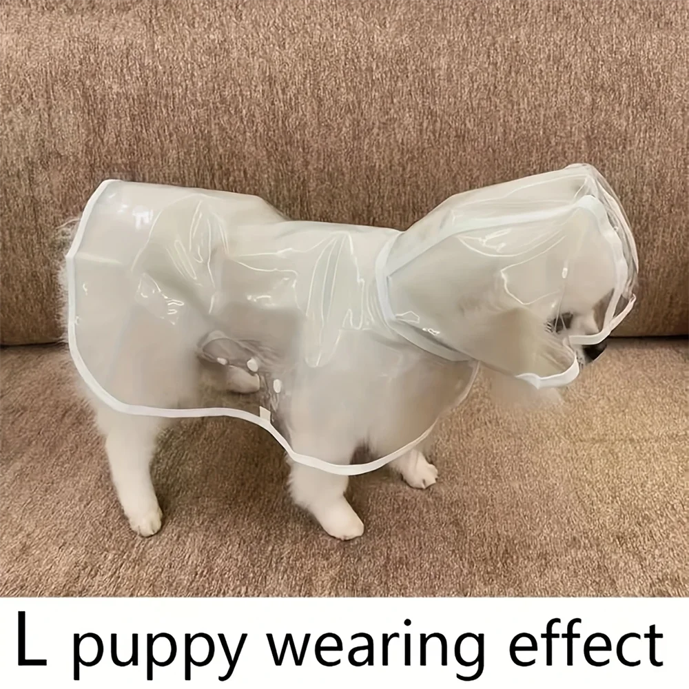 Transparent Waterproof Dog Raincoat, Raincoat for Small and Medium-Sized Dogs, Teddy and Bichon Frise Dog for Rainy Days Walking