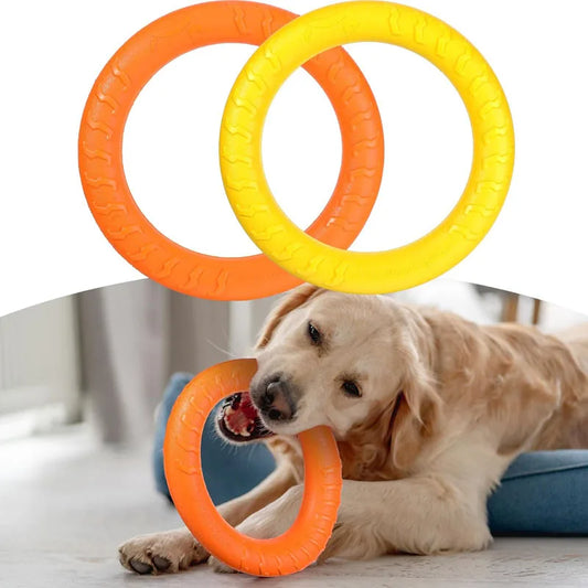 Dog Ring Toys Indestructible Chewing Flying Floating Training Tools Fetch for Small Medium Large Dogs Throwing Catching Flying