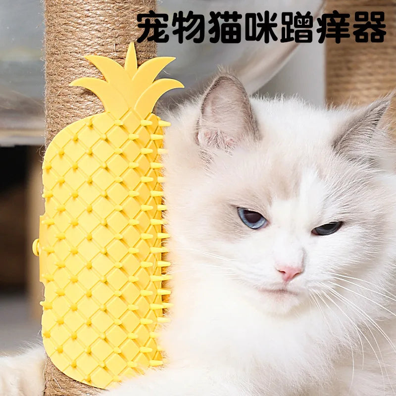 Self Cleaning Wall Corner Cat Scratcher Combs Pet Hair Removal Massage Kitty Grooming Rubbing Brushes Kitten Toys