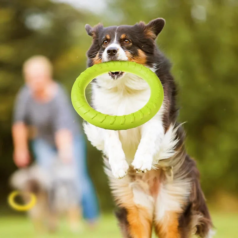Dog Ring Toys Indestructible Chewing Flying Floating Training Tools Fetch for Small Medium Large Dogs Throwing Catching Flying