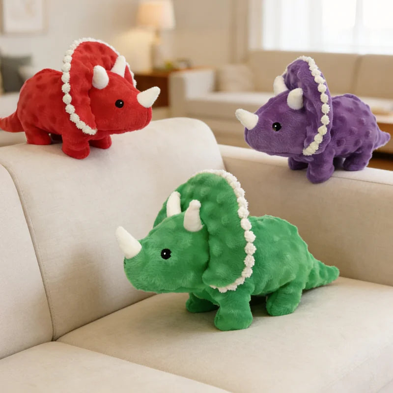 Pet Dinosaur Indestructible Plush Dog Play Toy Cartoon With Squeaker Safe Large Dog Cute Animal Supplies Tough Toys Resistant