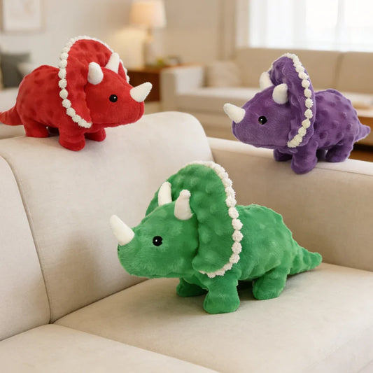 Pet Dinosaur Indestructible Plush Dog Play Toy Cartoon With Squeaker Safe Large Dog Cute Animal Supplies Tough Toys Resistant