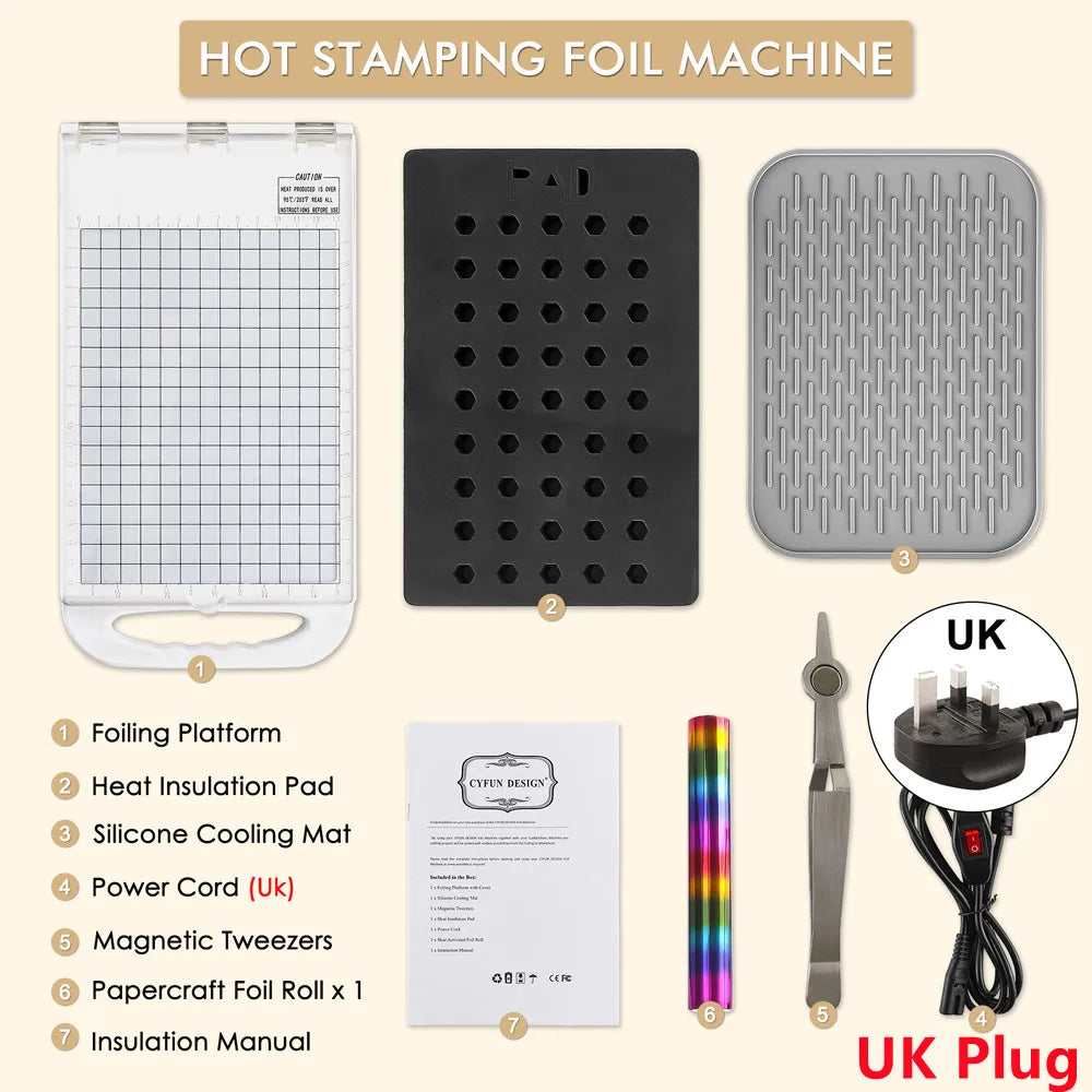 Hot Stamping Foil Machine  Hot Foil System For Card Making PET Film Transfer Hot Foil and Press Machine US EU UK Plugs