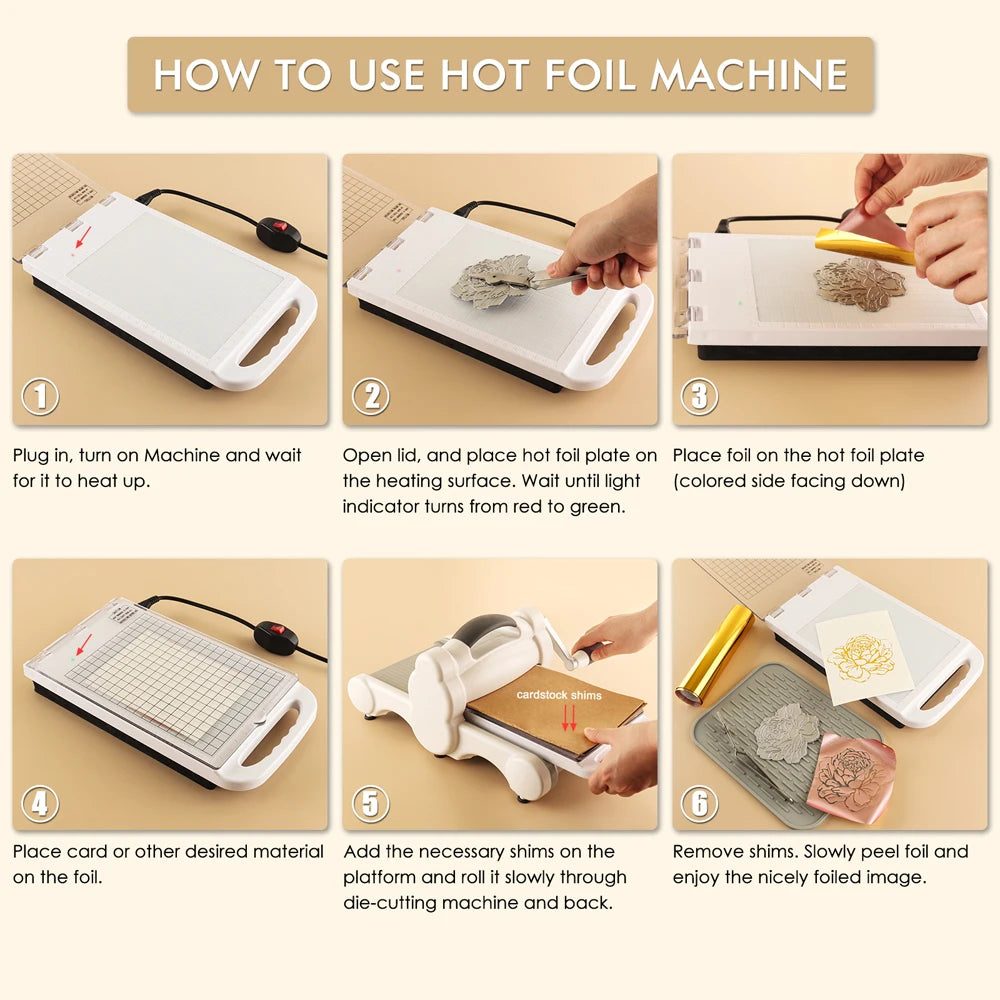 Hot Stamping Foil Machine  Hot Foil System For Card Making PET Film Transfer Hot Foil and Press Machine US EU UK Plugs
