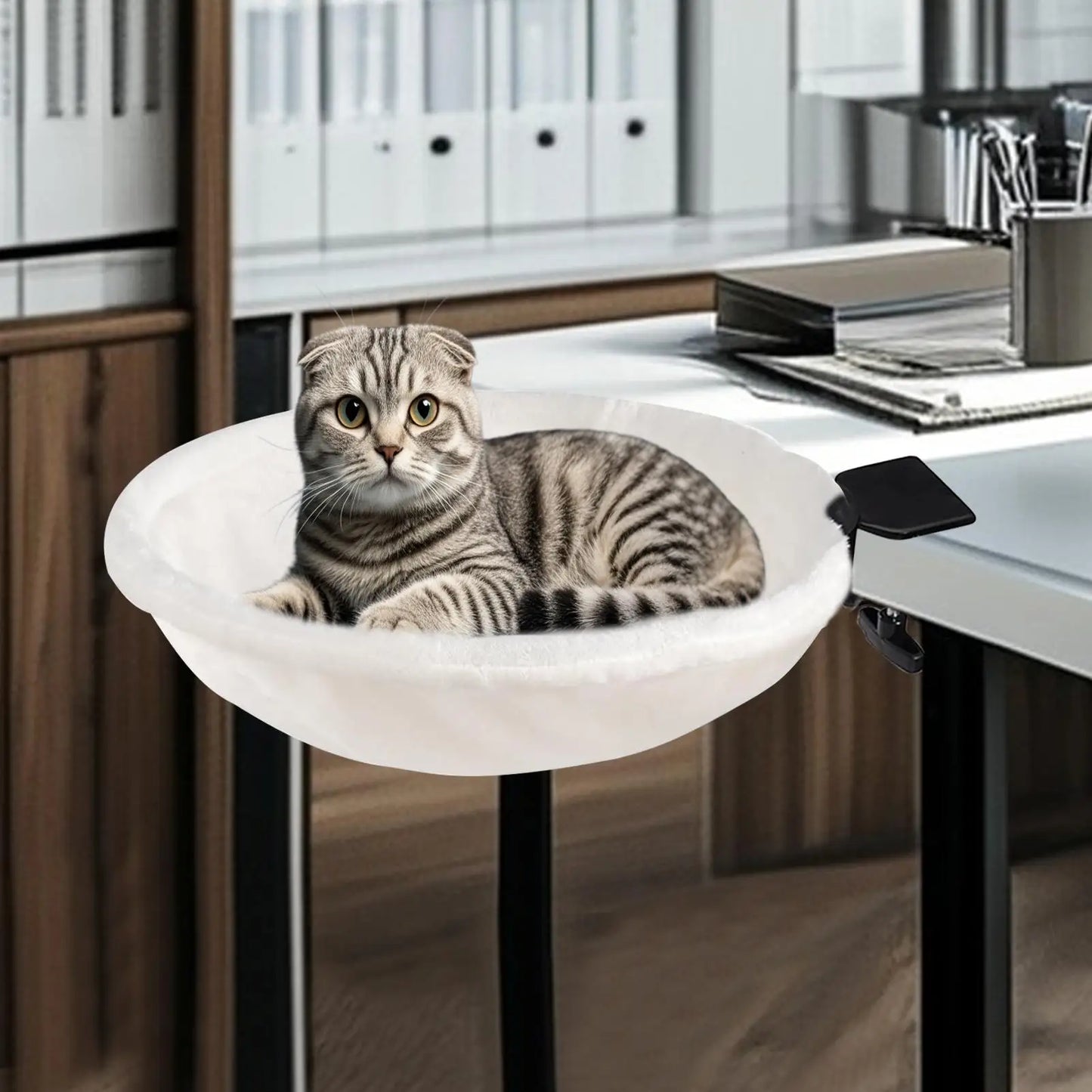 Cat Desk Bed 180 Rotating Kitten Hammock indoor cat bed furniture Ergonomic Cat Desk Bed For Sleeping Relaxation