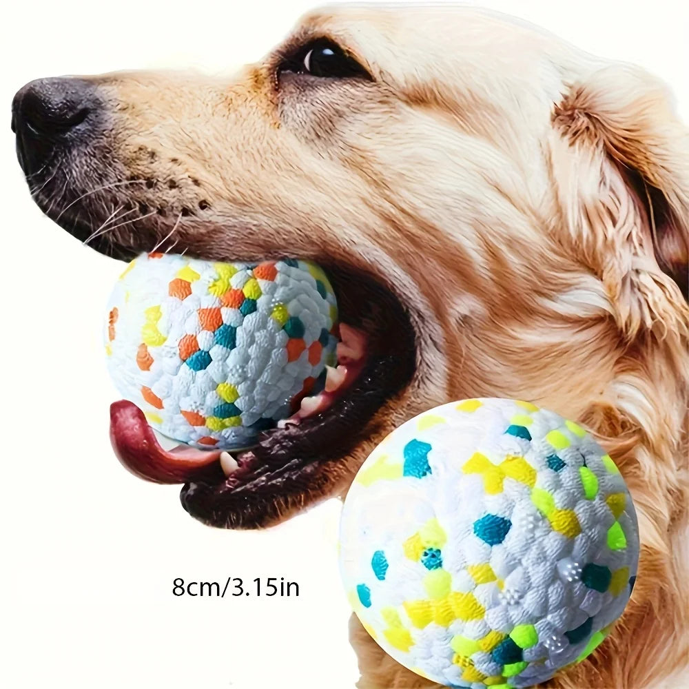 Indestructible Dog Chew Toy Ball,High Resilience Pet Bouncy Ball for Teeth Cleaning,Interactive Dog Toys for Large Medium Dogs