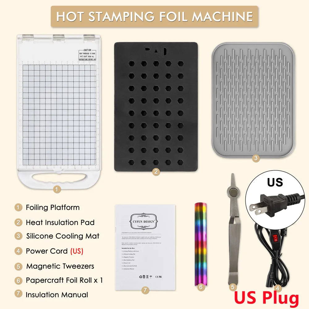 Hot Stamping Foil Machine  Hot Foil System For Card Making PET Film Transfer Hot Foil and Press Machine US EU UK Plugs