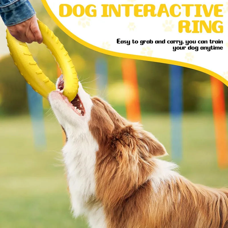 Dog Ring Toys Indestructible Chewing Flying Floating Training Tools Fetch for Small Medium Large Dogs Throwing Catching Flying