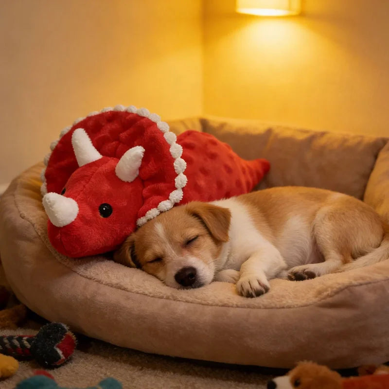 Pet Dinosaur Indestructible Plush Dog Play Toy Cartoon With Squeaker Safe Large Dog Cute Animal Supplies Tough Toys Resistant