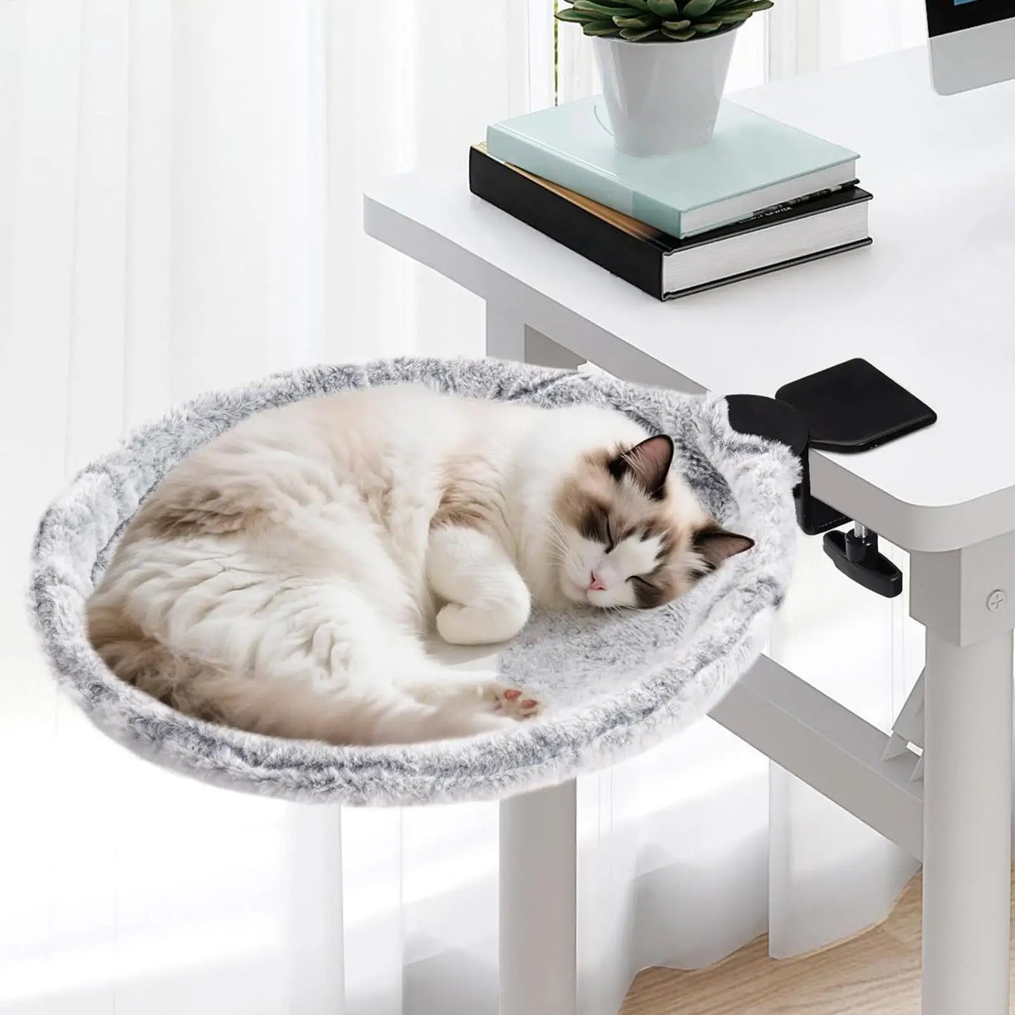 Cat Desk Bed 180 Rotating Kitten Hammock indoor cat bed furniture Ergonomic Cat Desk Bed For Sleeping Relaxation