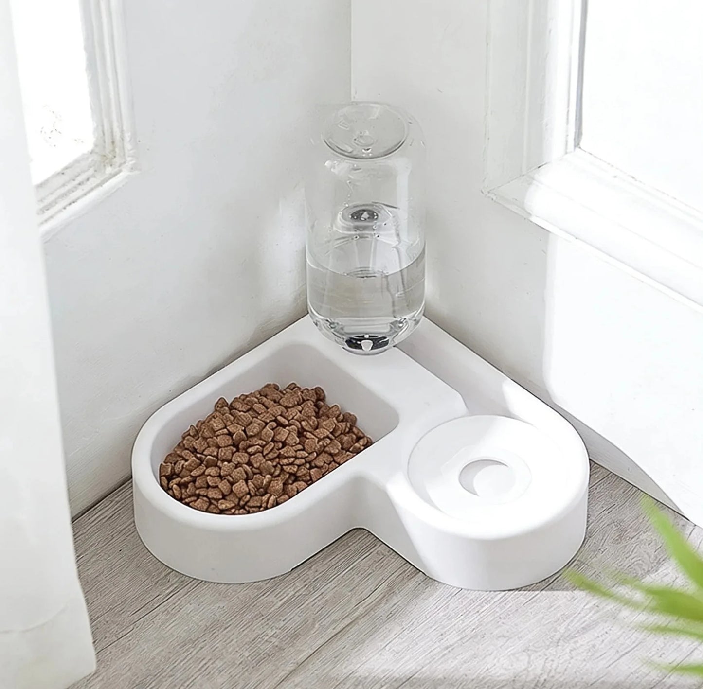 Double Dog and Cat Bowl-Pet and Food Bowl Set with, Pet Feeding Bowl Suitable for Cats and Small Dogs