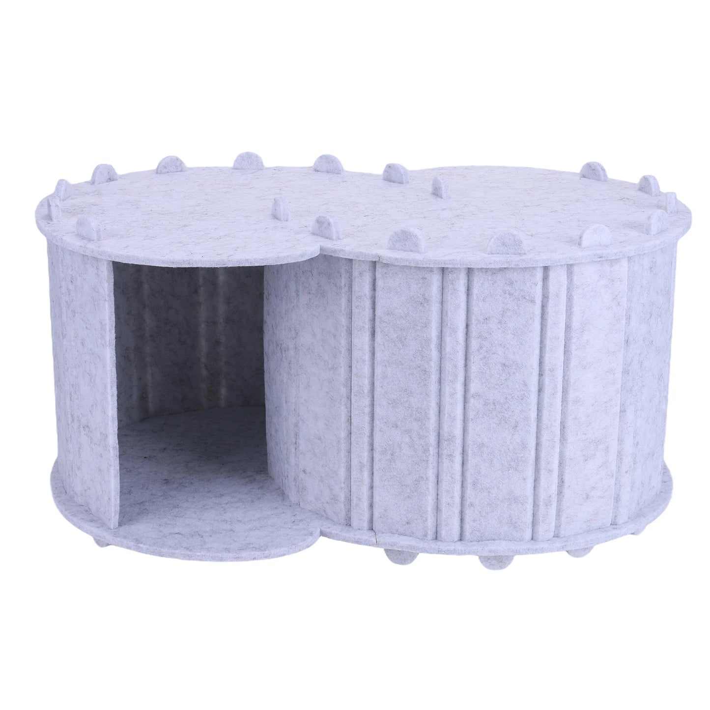Cat Tunnel Bed Felt Peekaboo Cat Cave Semi-enclosed Foldable Pet House for Indoor Cats
