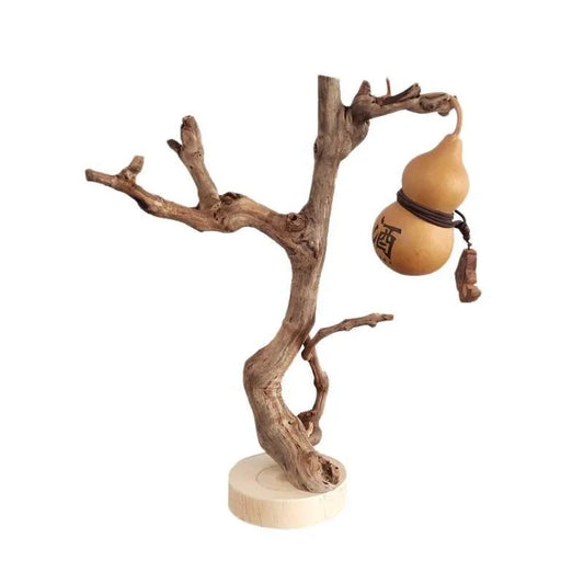 Zen Grapevine Bird Perch - Natural Dead Branch Tree Trunk Stand for Parrot habitat Jewelry, Solid Wood Home Decor Ornament