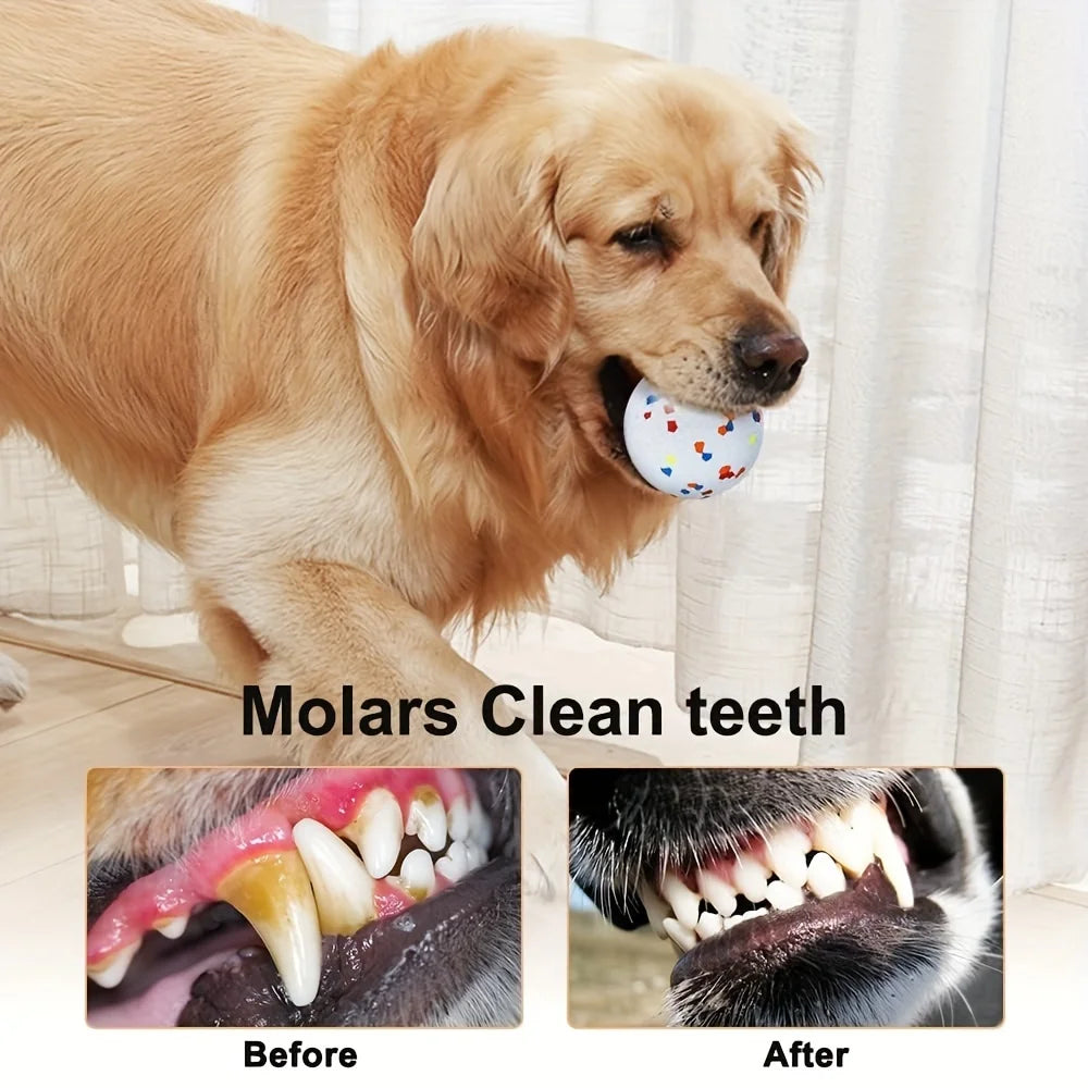 Indestructible Dog Chew Toy Ball,High Resilience Pet Bouncy Ball for Teeth Cleaning,Interactive Dog Toys for Large Medium Dogs