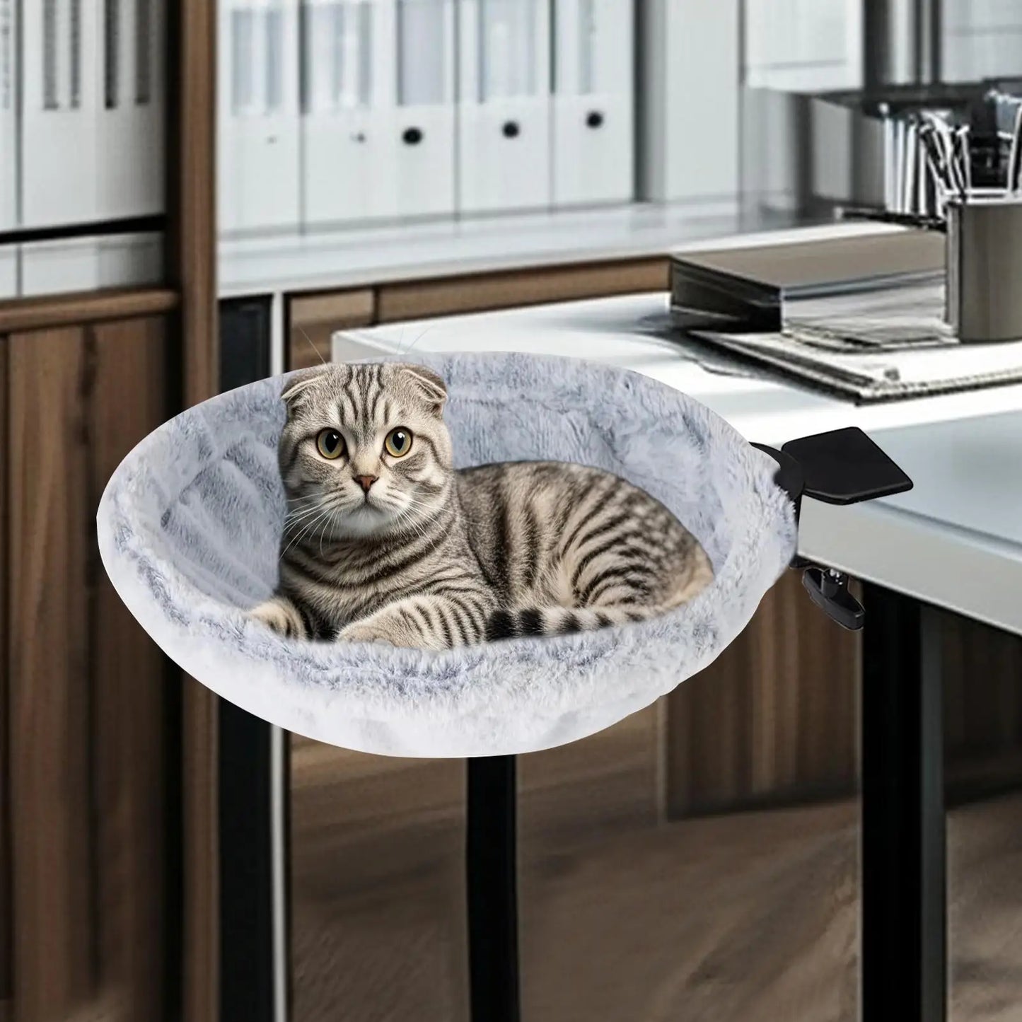 Cat Desk Bed 180 Rotating Kitten Hammock indoor cat bed furniture Ergonomic Cat Desk Bed For Sleeping Relaxation