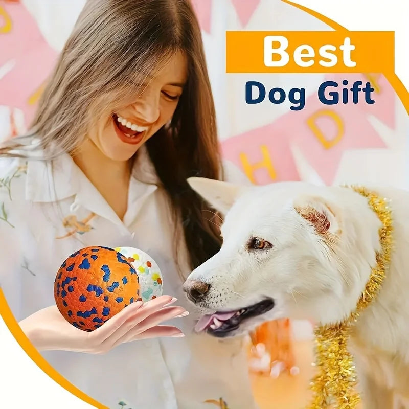 Indestructible Dog Chew Toy Ball,High Resilience Pet Bouncy Ball for Teeth Cleaning,Interactive Dog Toys for Large Medium Dogs