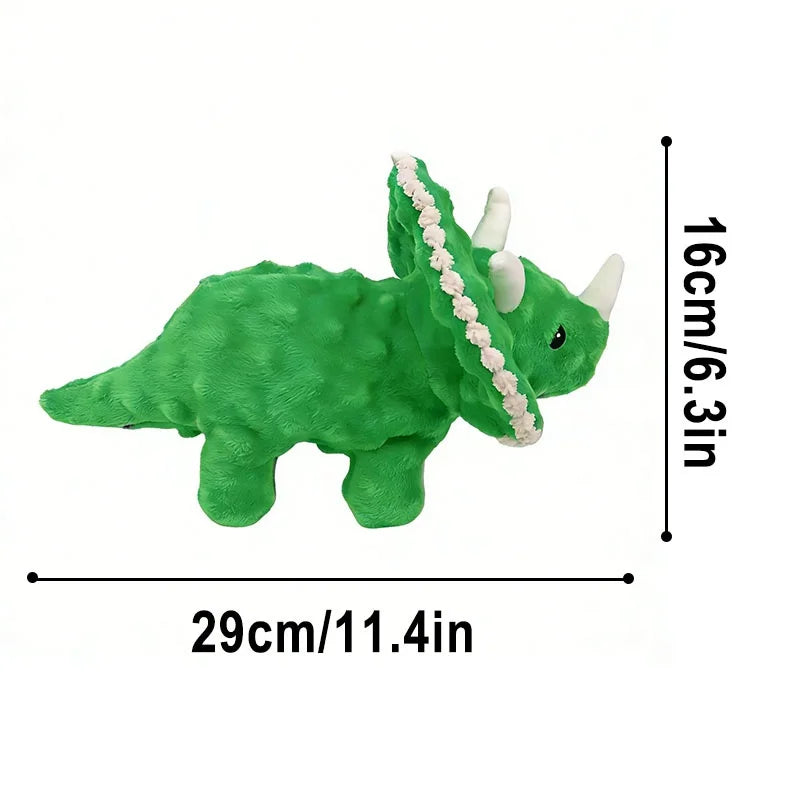 Pet Dinosaur Indestructible Plush Dog Play Toy Cartoon With Squeaker Safe Large Dog Cute Animal Supplies Tough Toys Resistant