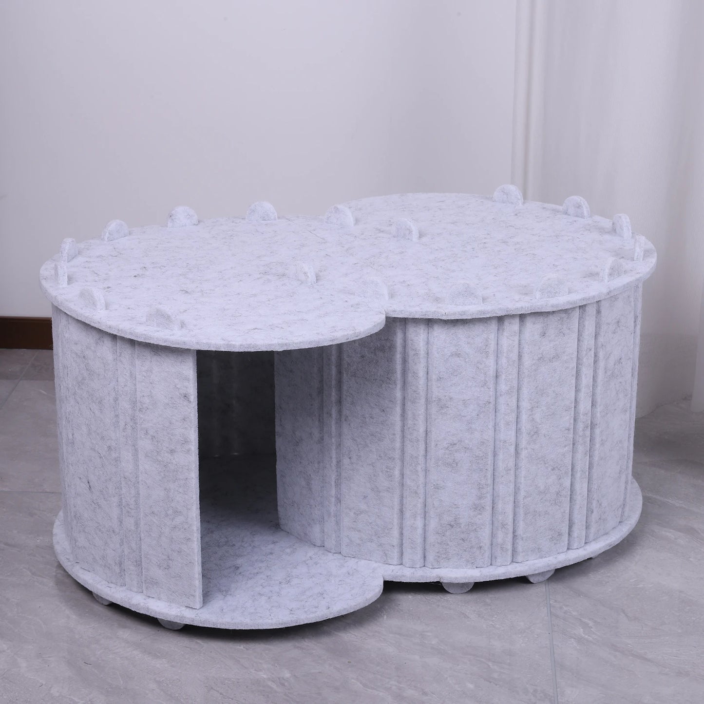 Cat Tunnel Bed Felt Peekaboo Cat Cave Semi-enclosed Foldable Pet House for Indoor Cats